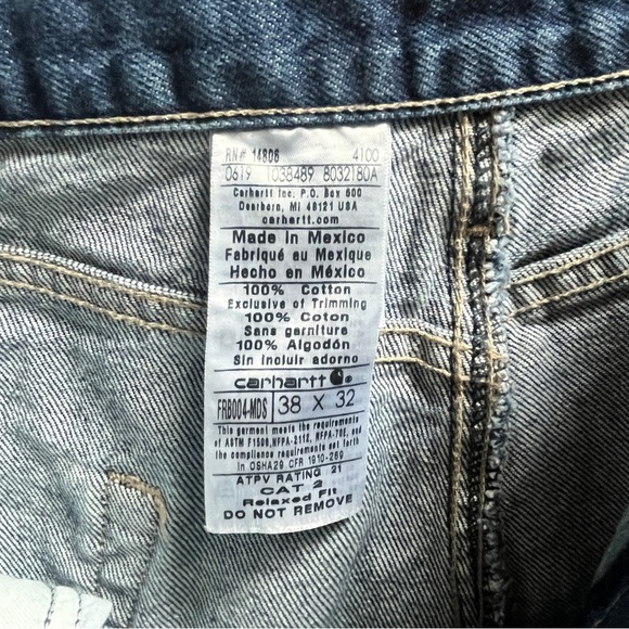 Carhartt Flame resistant relaxed fit with a hammer  side leg zipper Sz 38 - Picture 9 of 16